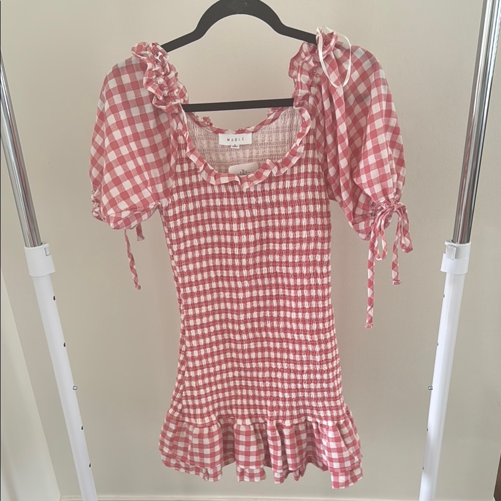 Mable Pink and White Gingham Top